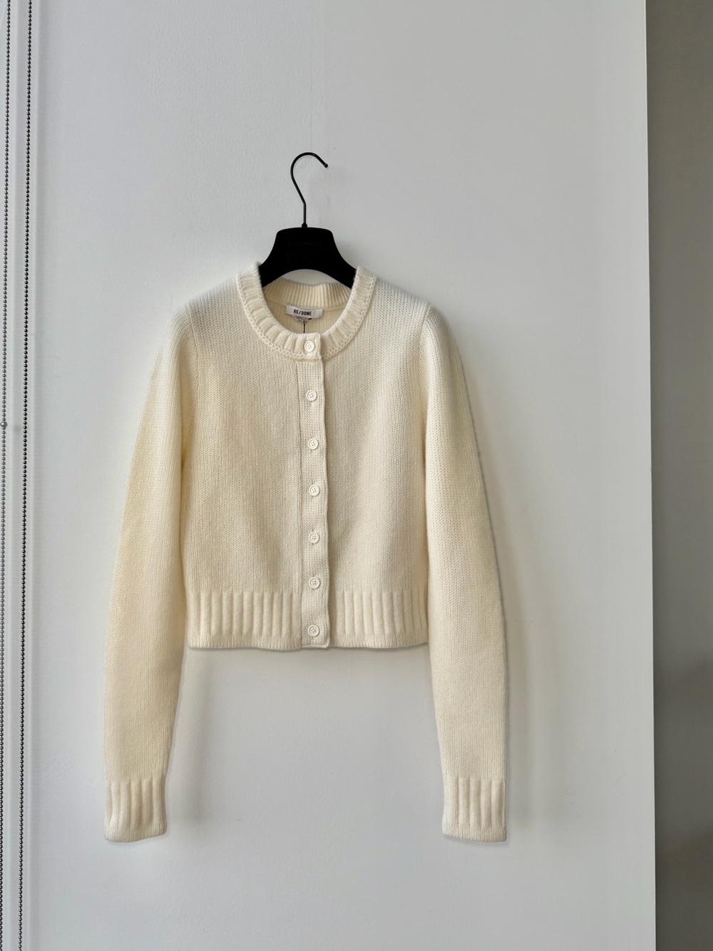 RE/DONE Cashmere Baby Crew
Cardigan in Ivory